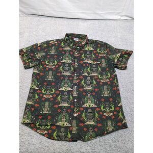 Creepy Co. Tiki Hiwaiian Horror Shirt XL  Aloha Skull Aztec Luau Limited HTF